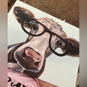 Cow wearing glasses